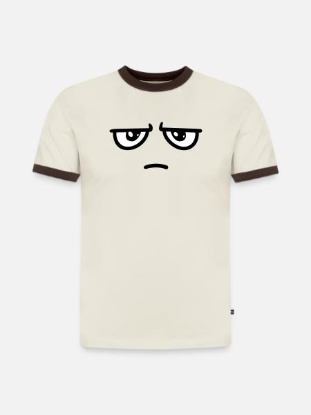 Not impressed - Slim Fit Männer Organic Contrast T-Shirt - Off-White/Dunkelbraun