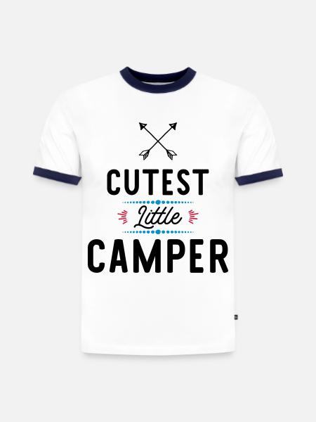 campeur - T-shirt contrasté homme slim fit en coton bio - blanc/bleu marine