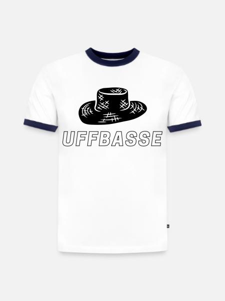 Strohhutliebe - Slim Fit Männer Organic Contrast T-Shirt - Weiß/Navyblau