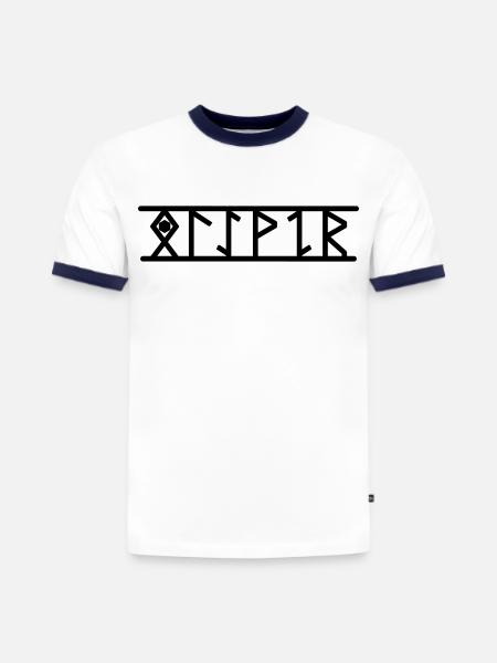 Oliver - Slim Fit Men's Organic Contrast T-Shirt - white/navy