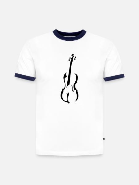 Cello - Slim Fit Männer Organic Contrast T-Shirt - Weiß/Navyblau