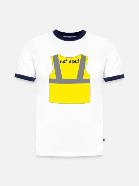 Yellow vest - Slim Fit Men's Organic Contrast T-Shirt - white/navy