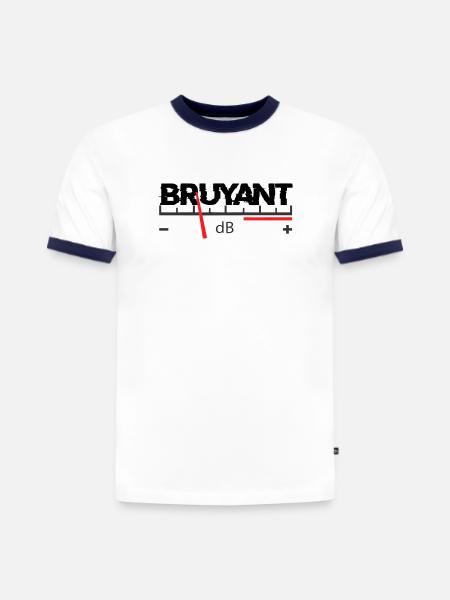 Laut - Slim Fit Männer Organic Contrast T-Shirt - Weiß/Navyblau