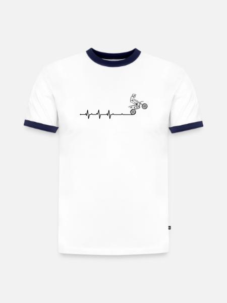 BMX Daredevil Silhouette - Slim Fit Männer Organic Contrast T-Shirt - Weiß/Navyblau