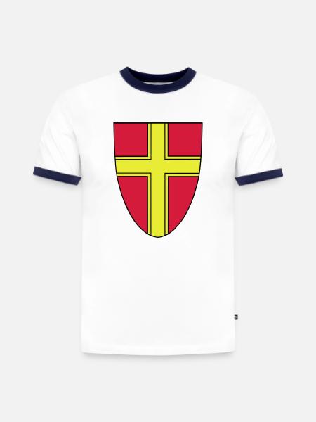 Vienna Vekto - Slim Fit Männer Organic Contrast T-Shirt - Weiß/Navyblau