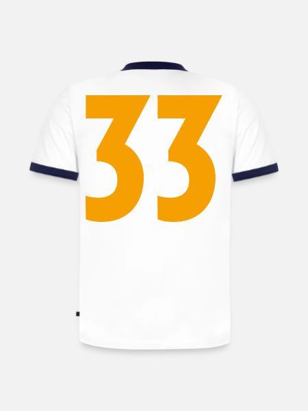 33 - Slim Fit Men's Organic Contrast T-Shirt - white/navy