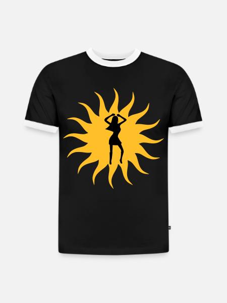 Sun dance girl - Slim Fit Men's Organic Contrast T-Shirt - black/white