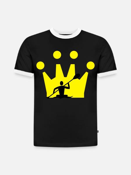 Canoe Crown - Slim Fit Men's Organic Contrast T-Shirt - black/white