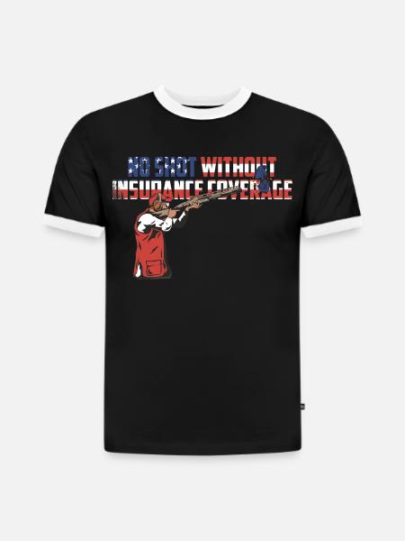 Clay pigeon shooting - Slim Fit Men's Organic Contrast T-Shirt - black/white