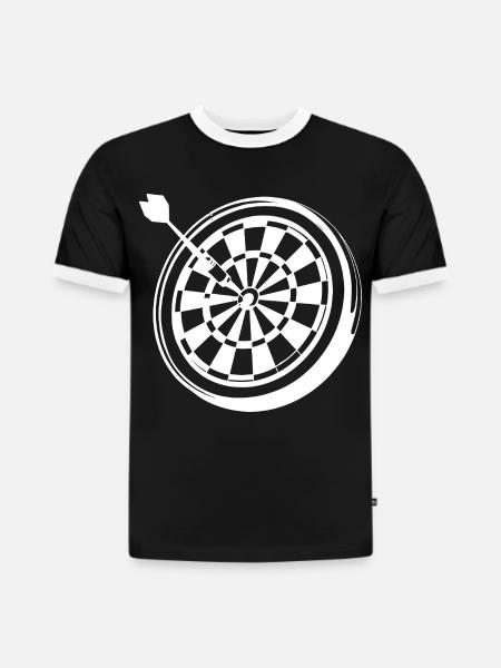 Dart Zeichnung - Slim Fit Männer Organic Contrast T-Shirt - Schwarz/Weiß