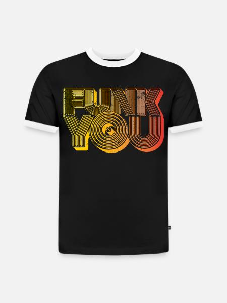 Funk You - Slim Fit Männer Organic Contrast T-Shirt - Schwarz/Weiß