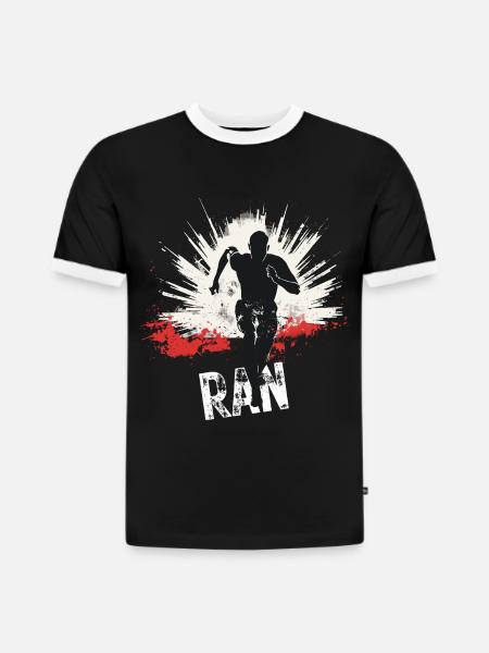 Running Jogging Runner Sprint Design - Slim Fit Männer Organic Contrast T-Shirt - Schwarz/Weiß