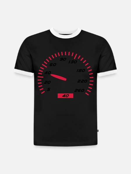 Anniversaire - 40e - T-shirt contrasté homme slim fit en coton bio - noir/blanc