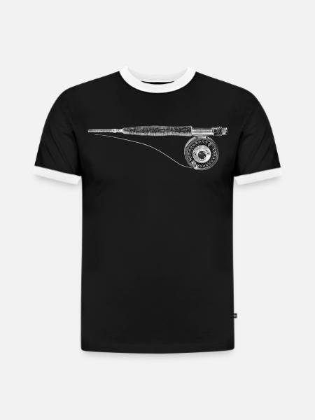 Fly fishing - Slim Fit Männer Organic Contrast T-Shirt - Schwarz/Weiß