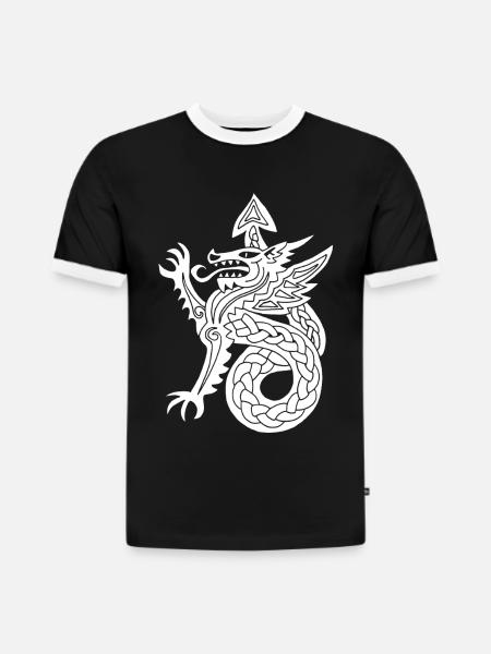 Dragon blanc - T-shirt contrasté homme slim fit en coton bio - noir/blanc