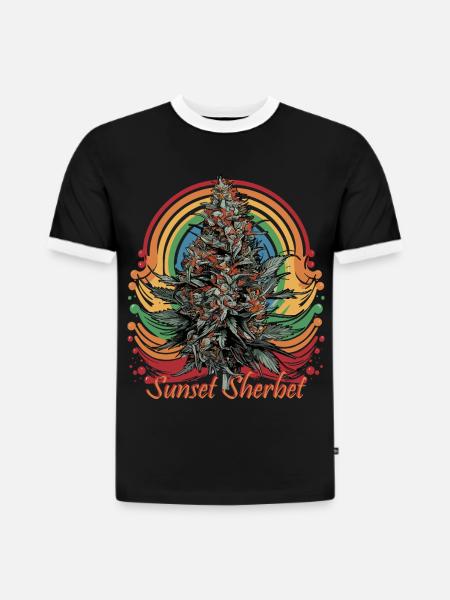 Sunset Sherbet - Slim Fit Männer Organic Contrast T-Shirt - Schwarz/Weiß