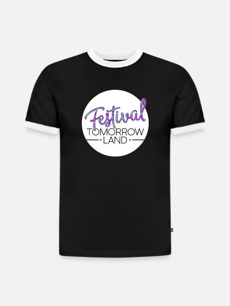 Tomorrowland Festival - Slim Fit Männer Organic Contrast T-Shirt - Schwarz/Weiß