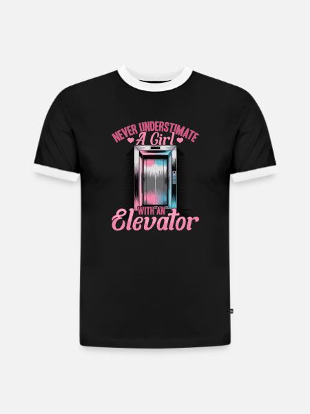 Elevator toddler & kids - Slim Fit Männer Organic Contrast T-Shirt - Schwarz/Weiß