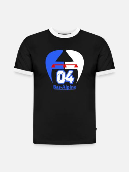 Logo von Bas-Alpine 04 - Slim Fit Männer Organic Contrast T-Shirt - Schwarz/Weiß