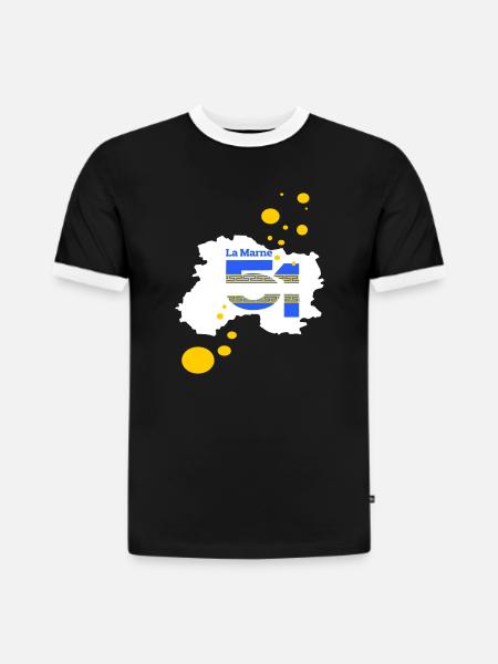 Die Marne 51 - Slim Fit Männer Organic Contrast T-Shirt - Schwarz/Weiß
