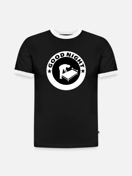 Good Night Good Night - Slim Fit Männer Organic Contrast T-Shirt - Schwarz/Weiß