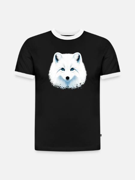 Polarfuchs - Slim Fit Männer Organic Contrast T-Shirt - Schwarz/Weiß