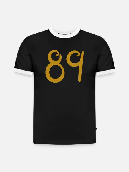 89 - Slim Fit Men's Organic Contrast T-Shirt - black/white