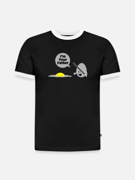 egg vader - Slim Fit Männer Organic Contrast T-Shirt - Schwarz/Weiß