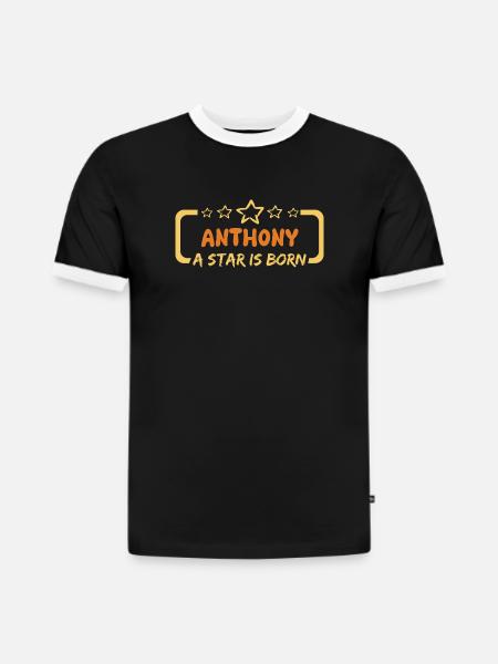 Anthony - Slim Fit Men's Organic Contrast T-Shirt - black/white