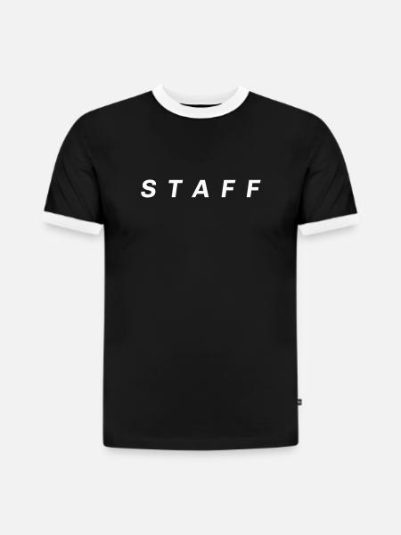 Staff - Slim Fit Männer Organic Contrast T-Shirt - Schwarz/Weiß