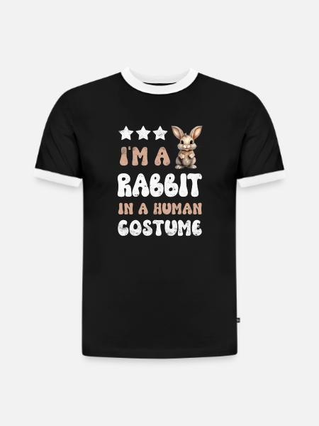Lapin Lapin - T-shirt contrasté homme slim fit en coton bio - noir/blanc