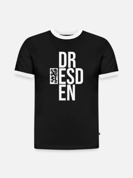 DR ESD EN - T-shirt contrasté homme slim fit en coton bio - noir/blanc