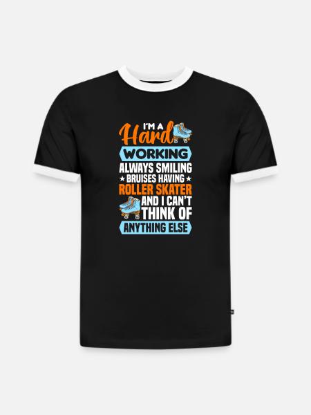 Rollschuh Design - Slim Fit Männer Organic Contrast T-Shirt - Schwarz/Weiß