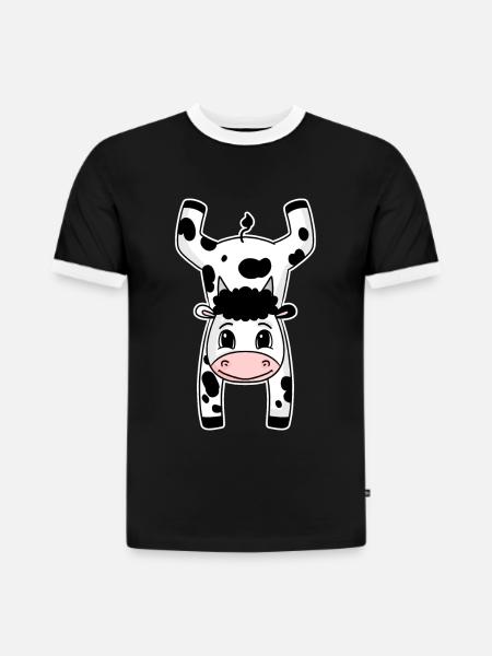 Gymnastics Sport Handstand Cow - Slim Fit Men's Organic Contrast T-Shirt - black/white