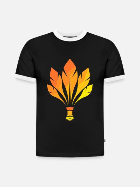 Badminton - Slim Fit Männer Organic Contrast T-Shirt - Schwarz/Weiß