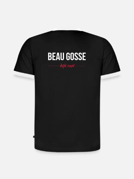 Beau gosse déja casé - T-shirt contrasté homme slim fit en coton bio - noir/blanc
