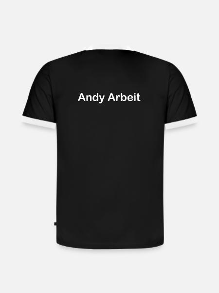 Andy Arbeit - Slim Fit Männer Organic Contrast T-Shirt - Schwarz/Weiß