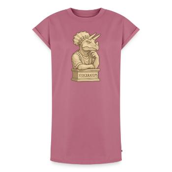 Stoiceratops - Frauen Premium Organic T-Shirt Kleid - Mauve - Vorne - AI Model Female 172 dark (172cm)