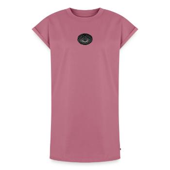 Trou de ver à grille vortex - Robe T-shirt femme Premium en coton bio - mauve - Devant - AI Model Female 172 dark (172cm)
