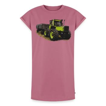 MB trac 1600 turbo mit Anhänger - Frauen Premium Organic T-Shirt Kleid - Mauve - Vorne - AI Model Female 172 dark (172cm)