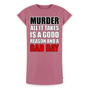 Le meurtre – une bonne raison et une mauvaise journée - Robe T-shirt femme Premium en coton bio - mauve - Devant - AI Model Female 172 dark (172cm)