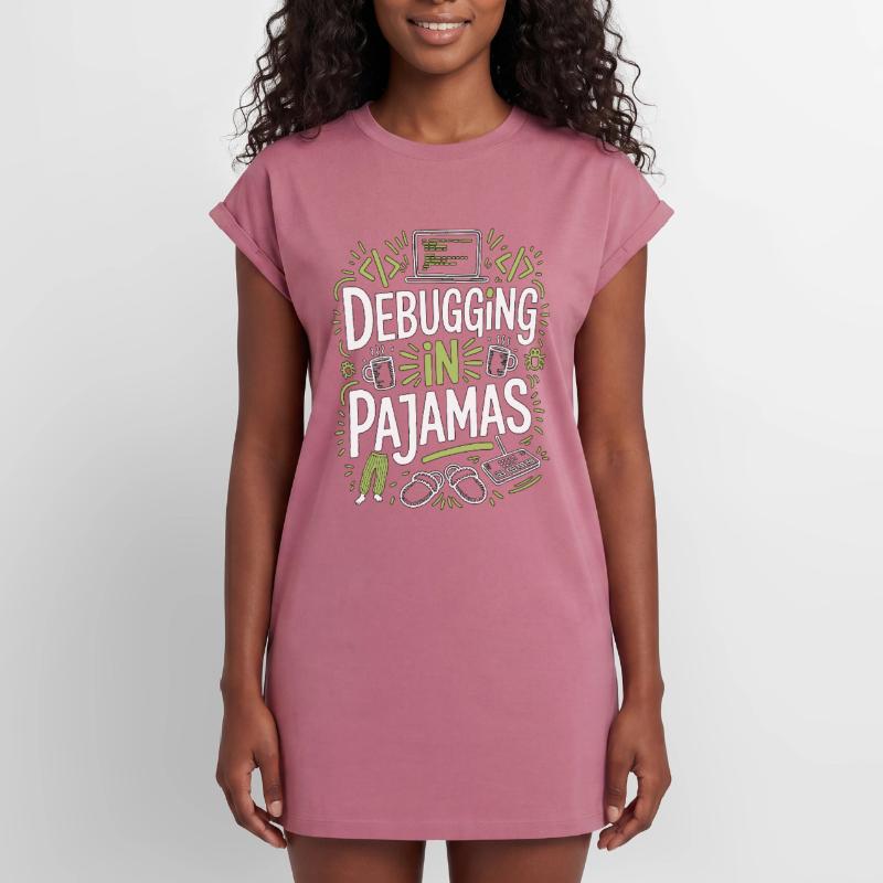 Remote Developer Debugging In Software Developer Women's Premium Organic T-Shirt Dress