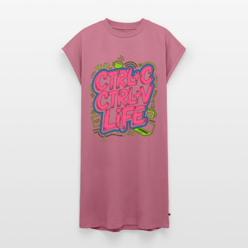 Remote Developer Ctrl+C Ctrl+V Life Web Developer Robe T-shirt femme Premium en coton bio