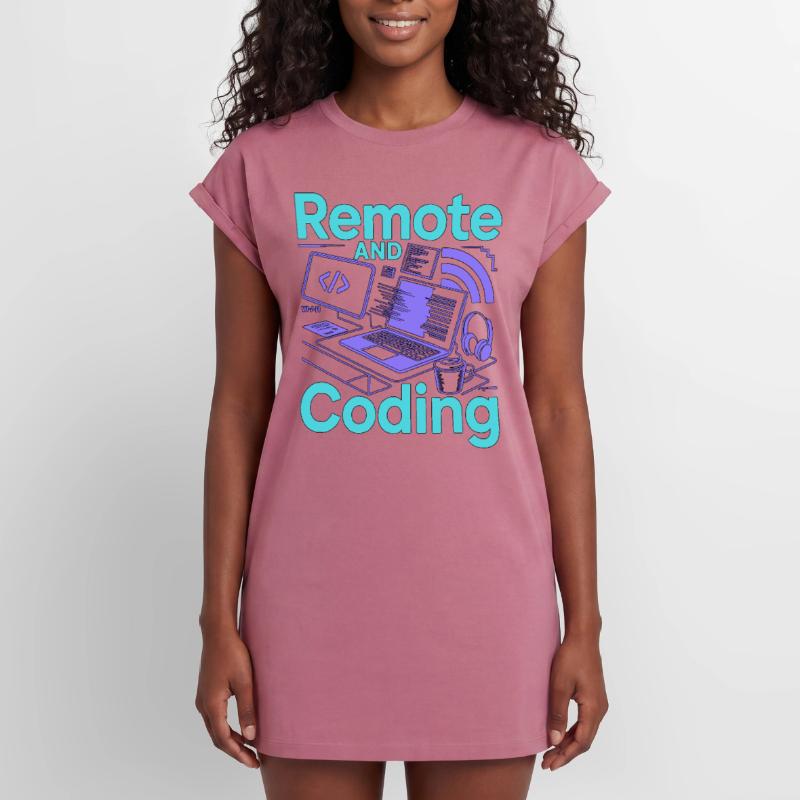 Remote Developer Remote And Coding Web Programmer Frauen Premium Organic T-Shirt Kleid