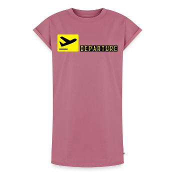 Airplane taking off - Women's Premium Organic T-Shirt Dress - mauve - Front - AI Model Female 172 dark (172cm)