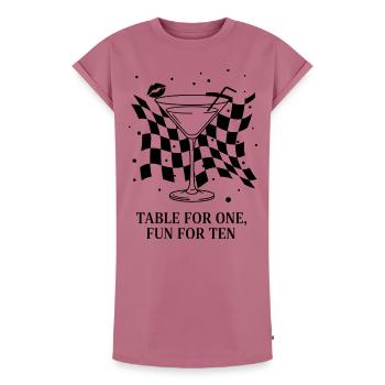 Table For One Martini Party - Frauen Premium Organic T-Shirt Kleid - Mauve - Vorne - AI Model Female 172 dark (172cm)