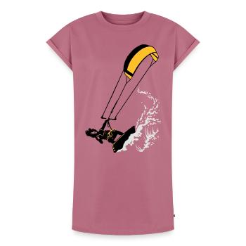 Kitesurfen und Wellen flex - Frauen Premium Organic T-Shirt Kleid - Mauve - Vorne - AI Model Female 172 dark (172cm)