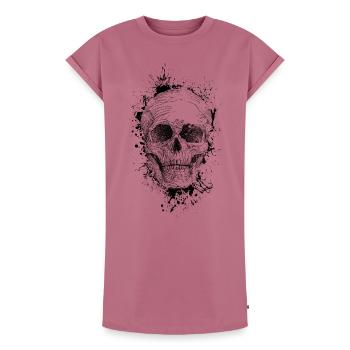 Skull - Women's Premium Organic T-Shirt Dress - mauve - Front - AI Model Female 172 dark (172cm)