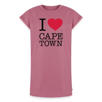 J’AIME LE CAP Kapstadt - Robe T-shirt femme Premium en coton bio - mauve - Devant - AI Model Female 172 dark (172cm)