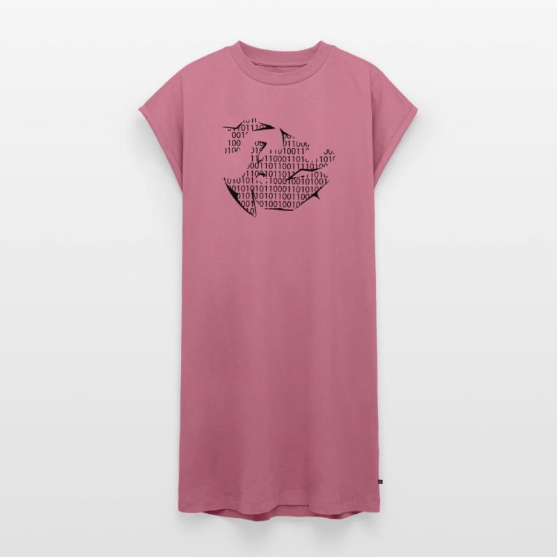 binary code Women's Premium Organic T-Shirt Dress